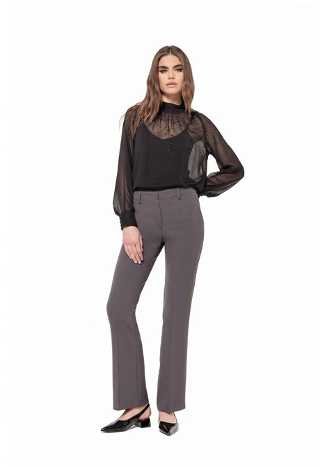 BLUSA CON MANICA RAGLAN COLLO ALTO E APPLICAZIONI STRASS VALENTINA RIO | V2544/01001